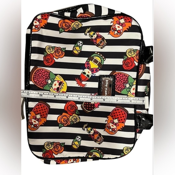 Betsey Johnson Striped Doll & Rose Toiletry, Makeup Bag - Picture 9 of 16